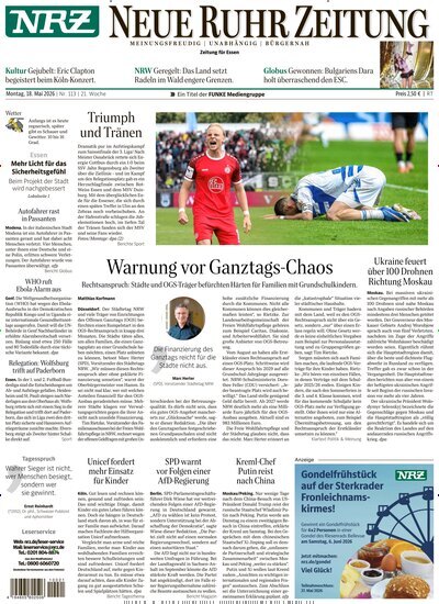 Titelbild der Ausgabe 113/2026 von NRZ Neue Ruhr Zeitung Essen. Diese Zeitschrift und viele weitere Zeitungsabos als Abo oder epaper bei United Kiosk online kaufen.