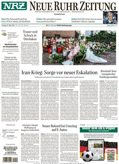 Titelbild der Ausgabe 122/2026 von NRZ Neue Ruhr Zeitung Essen. Diese Zeitschrift und viele weitere Zeitungsabos als Abo oder epaper bei United Kiosk online kaufen.