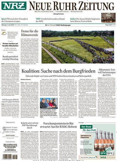 Titelbild der Ausgabe 124/2026 von NRZ Neue Ruhr Zeitung Essen. Diese Zeitschrift und viele weitere Zeitungsabos als Abo oder epaper bei United Kiosk online kaufen.