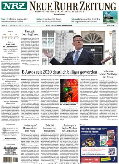 Titelbild der Ausgabe 166/2026 von NRZ Neue Ruhr Zeitung Essen. Diese Zeitschrift und viele weitere Zeitungsabos als Abo oder epaper bei United Kiosk online kaufen.