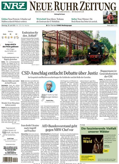 Titelbild der Ausgabe 172/2026 von NRZ Neue Ruhr Zeitung Essen. Diese Zeitschrift und viele weitere Zeitungsabos als Abo oder epaper bei United Kiosk online kaufen.