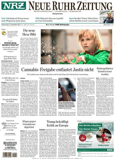 Titelbild der Ausgabe 288/2025 von NRZ Neue Ruhr Zeitung Essen. Diese Zeitschrift und viele weitere Zeitungsabos als Abo oder epaper bei United Kiosk online kaufen.