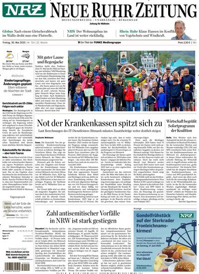 Titelbild der Ausgabe 124/2025 von NRZ Neue Ruhr Zeitung Mühlheim Ruhr. Diese Zeitschrift und viele weitere Zeitungsabos als Abo oder epaper bei United Kiosk online kaufen.
