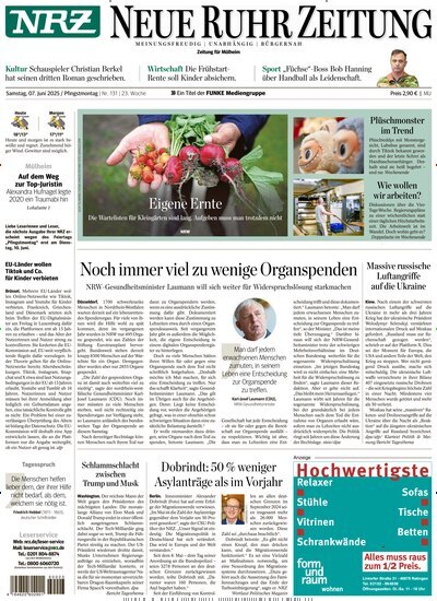 Titelbild der Ausgabe 131/2025 von NRZ Neue Ruhr Zeitung Mühlheim Ruhr. Diese Zeitschrift und viele weitere Zeitungsabos als Abo oder epaper bei United Kiosk online kaufen.