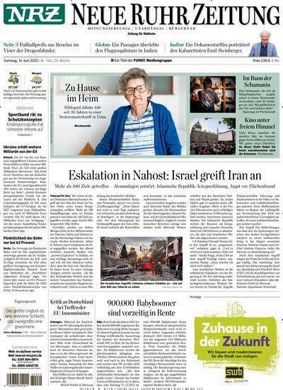 Titelbild der Ausgabe 136/2025 von NRZ Neue Ruhr Zeitung Mühlheim Ruhr. Diese Zeitschrift und viele weitere Zeitungsabos als Abo oder epaper bei United Kiosk online kaufen.