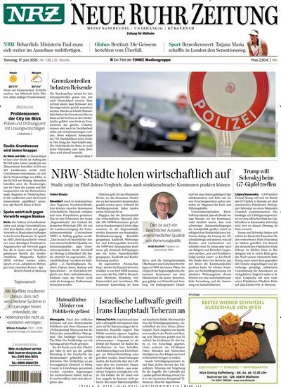 Titelbild der Ausgabe 138/2025 von NRZ Neue Ruhr Zeitung Mühlheim Ruhr. Diese Zeitschrift und viele weitere Zeitungsabos als Abo oder epaper bei United Kiosk online kaufen.