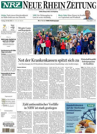 Titelbild der Ausgabe 124/2025 von NRZ Neue Ruhr Zeitung Rheinberg. Diese Zeitschrift und viele weitere Zeitungsabos als Abo oder epaper bei United Kiosk online kaufen.