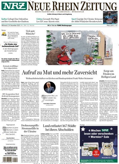 Titelbild der Ausgabe 299/2025 von NRZ Neue Ruhr Zeitung Rheinberg. Diese Zeitschrift und viele weitere Zeitungsabos als Abo oder epaper bei United Kiosk online kaufen.