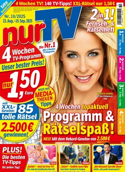 Titelbild der Ausgabe 10/2025 von nurTV. Diese Zeitschrift und viele weitere Programmzeitschriften als Abo oder epaper bei United Kiosk online kaufen.