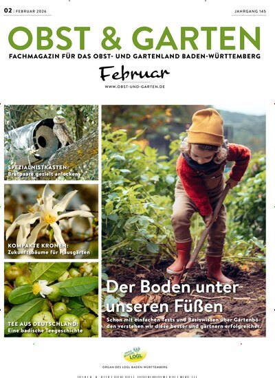 Titelbild der Ausgabe 2/2026 von Obst & Garten. Diese Zeitschrift und viele weitere Naturzeitschriften, Landwirtschaftszeitungen und Umweltmagazine als Abo oder epaper bei United Kiosk online kaufen.