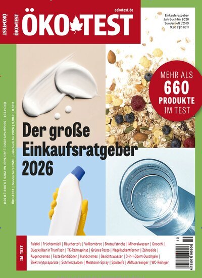 Titelbild der Ausgabe 10/2025 von ÖKO-TEST Jahrbuch. Diese Zeitschrift und viele weitere Wirtschaftsmagazine und Politikmagazine als Abo oder epaper bei United Kiosk online kaufen.
