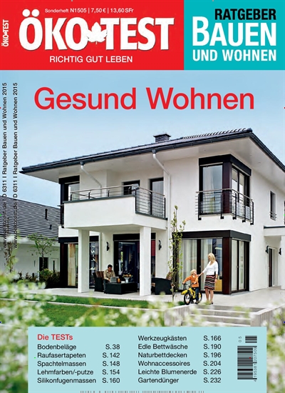 Titelbild der Ausgabe 5/2015 von ÖKO-TEST Ratgeber Bauen und Wohnen. Diese Zeitschrift und viele weitere Gartenzeitschriften und Wohnzeitschriften als Abo oder epaper bei United Kiosk online kaufen.