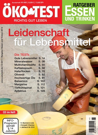 Titelbild der Ausgabe 95/2014 von ÖKO-TEST Ratgeber Essen und Trinken. Diese Zeitschrift und viele weitere Wirtschaftsmagazine und Politikmagazine als Abo oder epaper bei United Kiosk online kaufen.