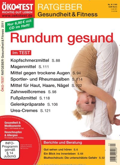 Titelbild der Ausgabe 93/2011 von ÖKO-TEST Ratgeber Gesundheit & Fitness. Diese Zeitschrift und viele weitere Wirtschaftsmagazine und Politikmagazine als Abo oder epaper bei United Kiosk online kaufen.