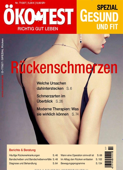 Titelbild der Ausgabe 7/2013 von ÖKO-TEST Spezial Gesund & Fit. Diese Zeitschrift und viele weitere Wirtschaftsmagazine und Politikmagazine als Abo oder epaper bei United Kiosk online kaufen.