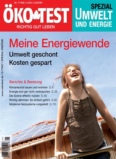 Titelbild der Ausgabe 9/2013 von ÖKO-TEST Spezial Umwelt & Energie. Diese Zeitschrift und viele weitere Gartenzeitschriften und Wohnzeitschriften als Abo oder epaper bei United Kiosk online kaufen.