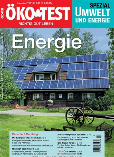 Titelbild der Ausgabe 10/2016 von ÖKO-TEST Spezial Umwelt & Energie. Diese Zeitschrift und viele weitere Gartenzeitschriften und Wohnzeitschriften als Abo oder epaper bei United Kiosk online kaufen.