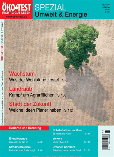 Titelbild der Ausgabe 11/2012 von ÖKO-TEST Spezial Umwelt & Energie. Diese Zeitschrift und viele weitere Gartenzeitschriften und Wohnzeitschriften als Abo oder epaper bei United Kiosk online kaufen.