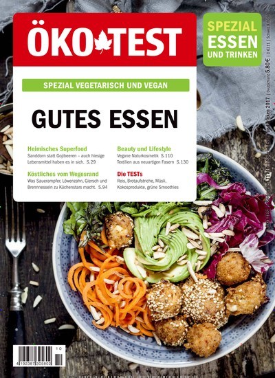 Titelbild der Ausgabe 10/2017 von ÖKO-TEST Spezial Vegetarisch und Vegan. Diese Zeitschrift und viele weitere Kochzeitschriften und Backzeitschriften als Abo oder epaper bei United Kiosk online kaufen.