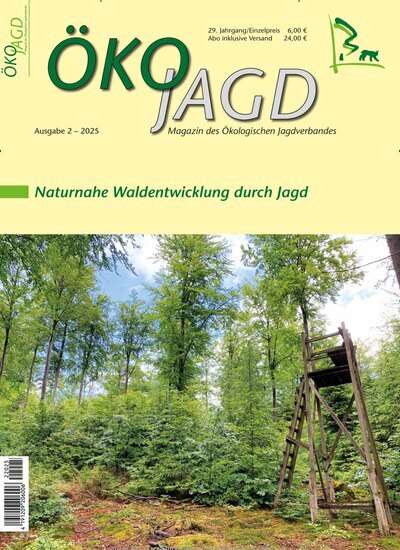 Titelbild der Ausgabe 2/2025 von ÖKOJAGD. Diese Zeitschrift und viele weitere Naturzeitschriften, Landwirtschaftszeitungen und Umweltmagazine als Abo oder epaper bei United Kiosk online kaufen.