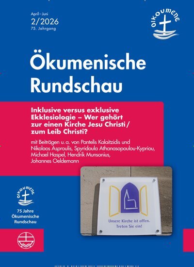 Titelbild der Ausgabe 2/2026 von Ökumenische Rundschau. Diese Zeitschrift und viele weitere Kunstmagazine und Kulturmagazine als Abo oder epaper bei United Kiosk online kaufen.