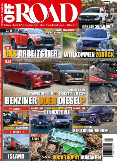 Titelbild der Ausgabe 3/2025 von Off Road. Diese Zeitschrift und viele weitere Automagazine und Motorradzeitschriften als Abo oder epaper bei United Kiosk online kaufen.