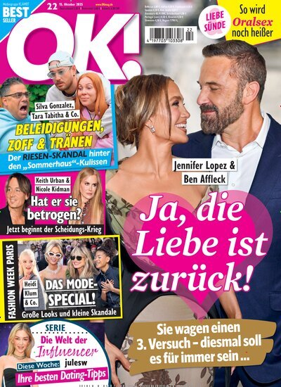 Titelbild der Ausgabe 22/2025 von OK!. Diese Zeitschrift und viele weitere Lifestylemagazine und Peoplemagazine als Abo oder epaper bei United Kiosk online kaufen.