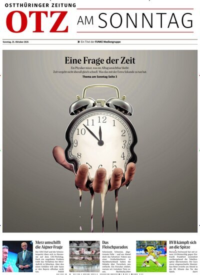 Titelbild der Ausgabe 43/2026 von Ostthüringer Zeitung OTZ am Sonntag. Diese Zeitschrift und viele weitere Zeitungsabos als Abo oder epaper bei United Kiosk online kaufen.