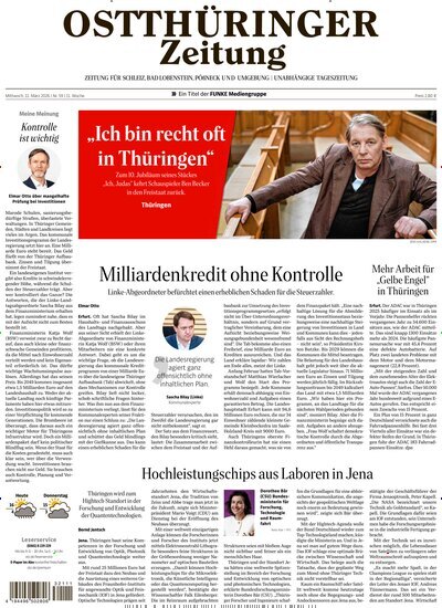 Titelbild der Ausgabe 59/2026 von Ostthüringer Zeitung Pößneck. Diese Zeitschrift und viele weitere Zeitungsabos als Abo oder epaper bei United Kiosk online kaufen.