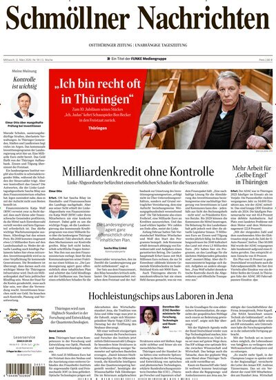 Titelbild der Ausgabe 59/2026 von Ostthüringer Zeitung Schmölln. Diese Zeitschrift und viele weitere Zeitungsabos als Abo oder epaper bei United Kiosk online kaufen.