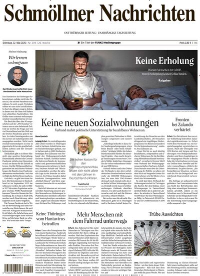 Titelbild der Ausgabe 109/2026 von Ostthüringer Zeitung Schmölln. Diese Zeitschrift und viele weitere Zeitungsabos als Abo oder epaper bei United Kiosk online kaufen.