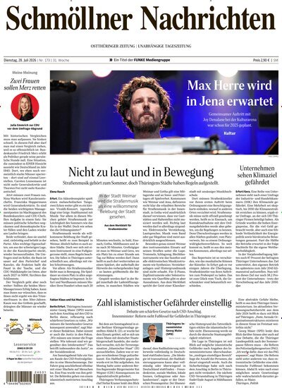 Titelbild der Ausgabe 173/2026 von Ostthüringer Zeitung Schmölln. Diese Zeitschrift und viele weitere Zeitungsabos als Abo oder epaper bei United Kiosk online kaufen.