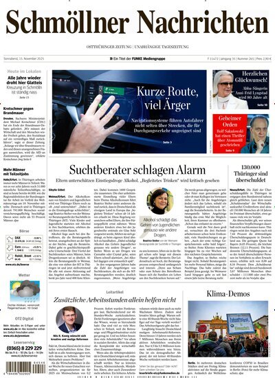 Titelbild der Ausgabe 265/2025 von Ostthüringer Zeitung Schmölln. Diese Zeitschrift und viele weitere Zeitungsabos als Abo oder epaper bei United Kiosk online kaufen.