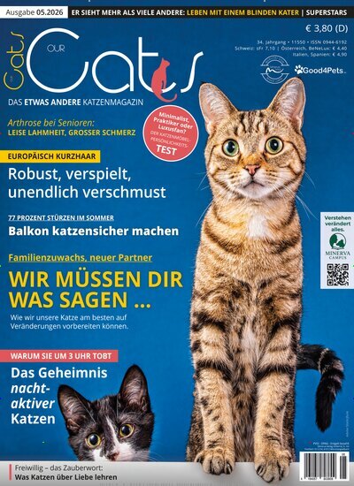 Titelbild der Ausgabe 5/2026 von Our Cats. Diese Zeitschrift und viele weitere Elternzeitschriften und Tierzeitschriften als Abo oder epaper bei United Kiosk online kaufen.