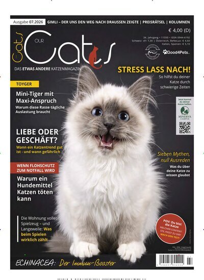 Titelbild der Ausgabe 7/2026 von Our Cats. Diese Zeitschrift und viele weitere Elternzeitschriften und Tierzeitschriften als Abo oder epaper bei United Kiosk online kaufen.