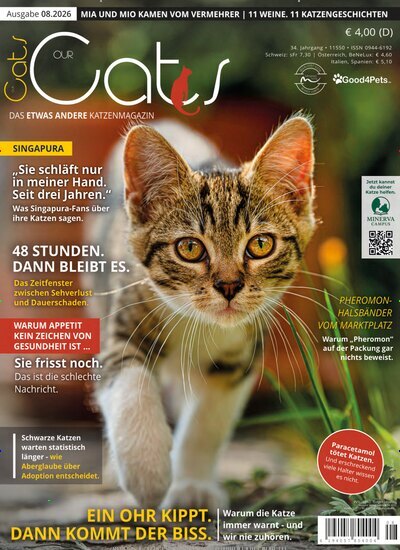 Titelbild der Ausgabe 8/2026 von Our Cats. Diese Zeitschrift und viele weitere Elternzeitschriften und Tierzeitschriften als Abo oder epaper bei United Kiosk online kaufen.