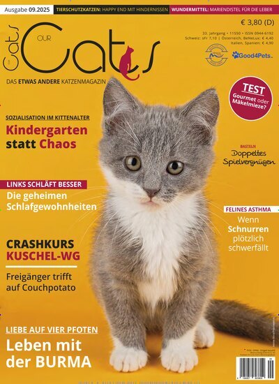 Titelbild der Ausgabe 9/2025 von Our Cats. Diese Zeitschrift und viele weitere Elternzeitschriften und Tierzeitschriften als Abo oder epaper bei United Kiosk online kaufen.
