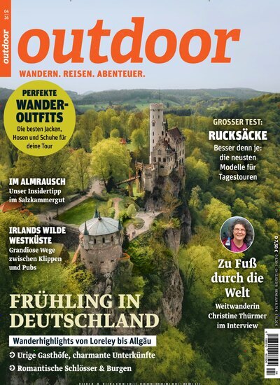 Titelbild der Ausgabe 4/2026 von Outdoor. Diese Zeitschrift und viele weitere Sportmagazine als Abo oder epaper bei United Kiosk online kaufen.