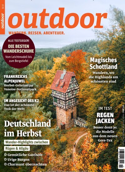 Titelbild der Ausgabe 11/2025 von Outdoor. Diese Zeitschrift und viele weitere Sportmagazine als Abo oder epaper bei United Kiosk online kaufen.