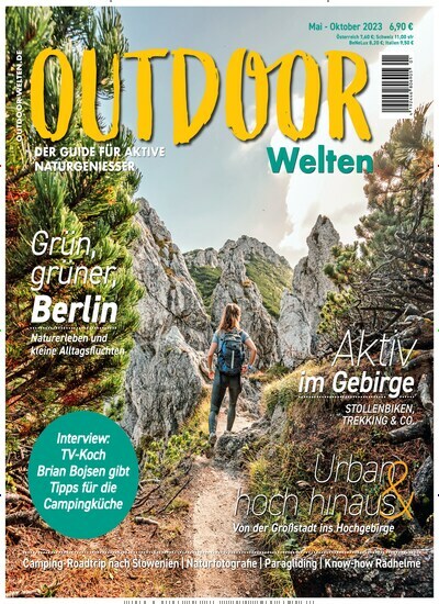 Titelbild der Ausgabe 1/2023 von OutdoorWelten. Diese Zeitschrift und viele weitere Sportmagazine als Abo oder epaper bei United Kiosk online kaufen.
