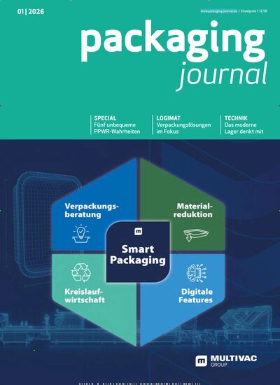 Titelbild der Ausgabe 1/2026 von packaging journal. Diese Zeitschrift und viele weitere Industriemagazine und Handwerkmagazine als Abo oder epaper bei United Kiosk online kaufen.