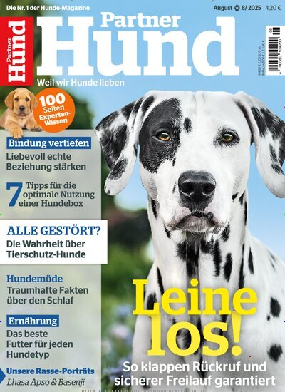 Titelbild der Ausgabe 8/2025 von Partner Hund. Diese Zeitschrift und viele weitere Elternzeitschriften und Tierzeitschriften als Abo oder epaper bei United Kiosk online kaufen.