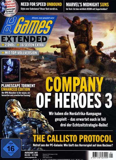 Titelbild der Ausgabe 1/2023 von PC Games Extended. Diese Zeitschrift und viele weitere Computerzeitschriften, Tabletmagazine und Smartphonemagazine als Abo oder epaper bei United Kiosk online kaufen.