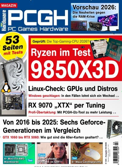 Titelbild der Ausgabe 3/2026 von PC Games Hardware Magazin. Diese Zeitschrift und viele weitere Computerzeitschriften, Tabletmagazine und Smartphonemagazine als Abo oder epaper bei United Kiosk online kaufen.