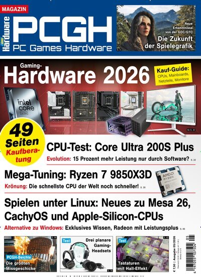 Titelbild der Ausgabe 5/2026 von PC Games Hardware Magazin. Diese Zeitschrift und viele weitere Computerzeitschriften, Tabletmagazine und Smartphonemagazine als Abo oder epaper bei United Kiosk online kaufen.