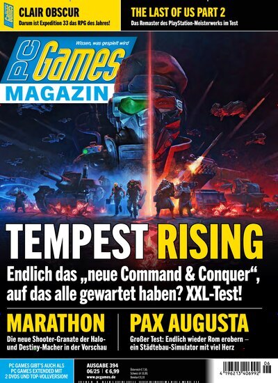 Titelbild der Ausgabe 6/2025 von PC Games Magazin. Diese Zeitschrift und viele weitere Computerzeitschriften, Tabletmagazine und Smartphonemagazine als Abo oder epaper bei United Kiosk online kaufen.