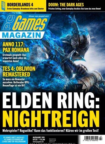 Titelbild der Ausgabe 7/2025 von PC Games Magazin. Diese Zeitschrift und viele weitere Computerzeitschriften, Tabletmagazine und Smartphonemagazine als Abo oder epaper bei United Kiosk online kaufen.