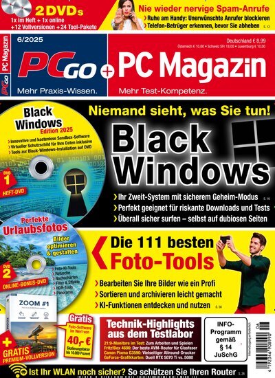 Titelbild der Ausgabe 6/2025 von PC Magazin. Diese Zeitschrift und viele weitere Computerzeitschriften, Tabletmagazine und Smartphonemagazine als Abo oder epaper bei United Kiosk online kaufen.