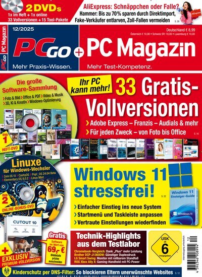 Titelbild der Ausgabe 12/2025 von PC Magazin. Diese Zeitschrift und viele weitere Computerzeitschriften, Tabletmagazine und Smartphonemagazine als Abo oder epaper bei United Kiosk online kaufen.