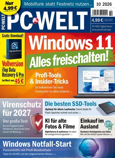 Titelbild der Ausgabe 10/2026 von PC Welt. Diese Zeitschrift und viele weitere Computerzeitschriften, Tabletmagazine und Smartphonemagazine als Abo oder epaper bei United Kiosk online kaufen.